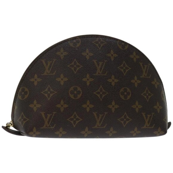 LOUIS VUITTON Monogram Trousse Demi Ronde Cosmetic Pouch M47520 LV Auth 67715 - Picture 1 of 14